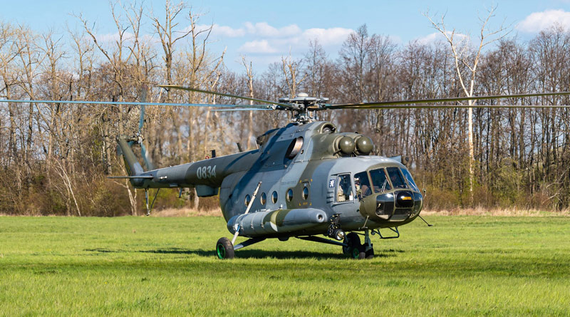 Nácvik záchrany pilota po katapultáži kbelskou Mi-17 SAR